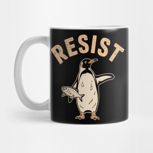 Resist Penguin Activism Graphic Protest Penguin Art Mug